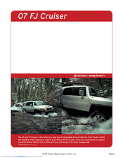 Toyota Cruiser 07 FJ Brochure & Specs
