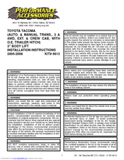 Performance 5613 Installation Instructions Manual