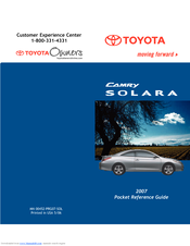 Toyota Camry Solara 2007 Pocket Reference Manual