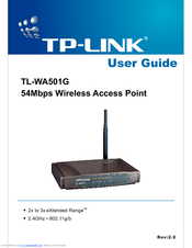 TP-Link 54Mbps Wireless Access Point TL-WA501G User Manual