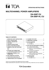 Toa DA-550F-HL User Manual