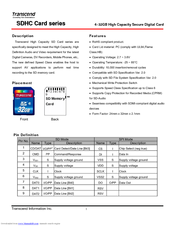 Transcend TS32GSDHC 6 Datasheet