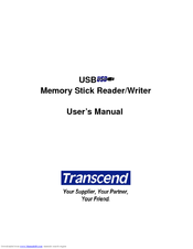 Transcend Memory Stick Reader/Writer User Manual