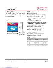 Transcend 80X CompactFlash Datasheet