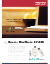 Transcend Compact Card Reader S1 Specification Sheet