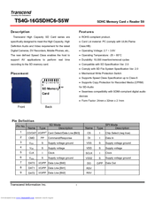 Transcend TS4G-16GSDHC6- S5W Specifications
