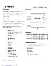 Transcend USB2.0 Portable Card Reader TS-RDS6W Specification Sheet