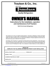 Traulsen RAC37 Owner's Manual