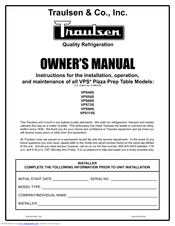 Traulsen VPS90S Owner's Manual