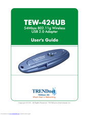 TRENDnet IEEE 802.11g Pen Size Wireless USB 2.0 Adapter User Manual