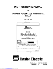 Basler BE1-87G Instruction Manual