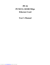 TRENDnet 10/100 Mbps Ethernet Card PF-16 PCMCIA User Manual