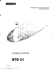 BENDIX BTD 01 Operating & Installation Instructions Manual