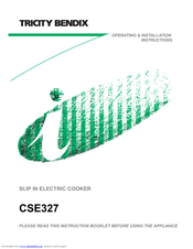 Tricity Bendix CSE327 Operating & Installation Instructions Manual