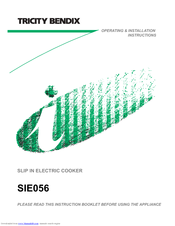 Tricity Bendix SIE056 Operating & Installation Instructions Manual