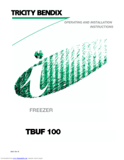 Tricity Bendix TBUF 100 Operating And Installation Instructions