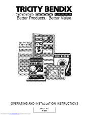 Tricity Bendix U020006 SI 255 Operating And Installation Instructions