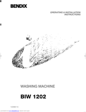 BENDIX BIW 1202 Operating & Installation Instructions Manual