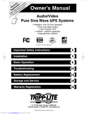 Tripp Lite Audio/Video Pure Sine Wave UPS System Owner's Manual