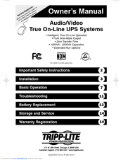 Tripp Lite Audio/Video True On-Line UPS System Owner's Manual