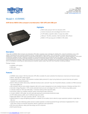 Tripp Lite AVR Series AVR900U Specifications