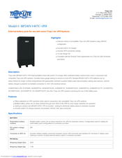 Tripp Lite BP240V1407C-1PH Specification