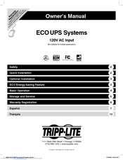 Tripp Lite ECO UPS System Owner's Manual