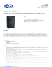 Tripp Lite OMNI1000ISO Specifications