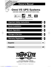 Tripp Lite OMNIVS1500 Owner's Manual