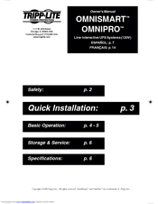 Tripp Lite OmniSmart 1400 PNP Owner's Manual