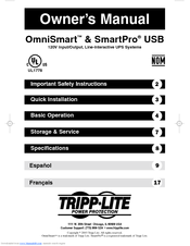 Tripp Lite OmniSmart OMNISMART850 Owner's Manual