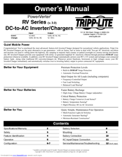 Tripp Lite PowerVerter RV Inverter/Charger RV1012ULHW Owner's Manual