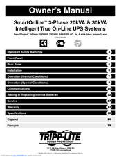Tripp Lite SmartOnline SU30K3/3INT Owner's Manual