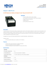 Tripp Lite RBC94-3U Specification Sheet