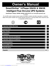 Tripp Lite SmartOnline SU30K3/3X Owner's Manual