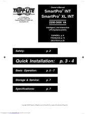 Tripp Lite SmartPro XL INT 2200 Owner's Manual