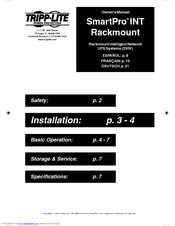 Tripp Lite SmartPro INT Rackmount Intelligent Network UPS Systems Owner's Manual