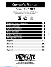 Tripp Lite SmartPro SLT SMX1500SLT Owner's Manual