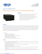 Tripp Lite SmartOnline SU8000RT3UHW Specifications