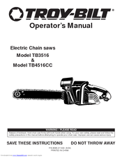 Troy-Bilt TB3516 Operator's Manual