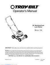 Troy-Bilt 106 Operator's Manual