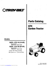 Troy-Bilt 13076-GTX 20 Parts Catalog