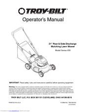 Troy-Bilt series 430 Operator's Manual