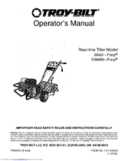 Troy-Bilt PONY 664DM Operator's Manual