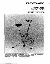 Tunturi Exercise Bike Owner's Manual