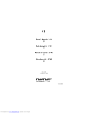 Tunturi E 5 Owner's Manual