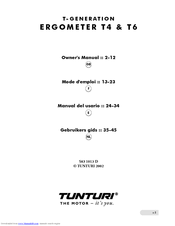 Tunturi Ergometer T6 Owner's Manual