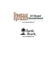 Turtle Beach 5.1 Channel Surround Sound Riviera User Manual
