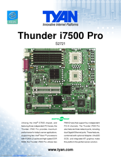 TYAN Thunder i7500 Pro S2721 Datasheet