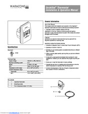 Tyco Warmzone QuickStat Installation And Operation Manual